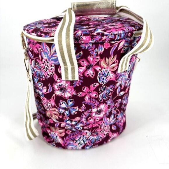New Lilly Pulitzer Wine Cooler Carrier Bag Amerena Cherry Tropical w/ a Twist - Picture 1 of 11